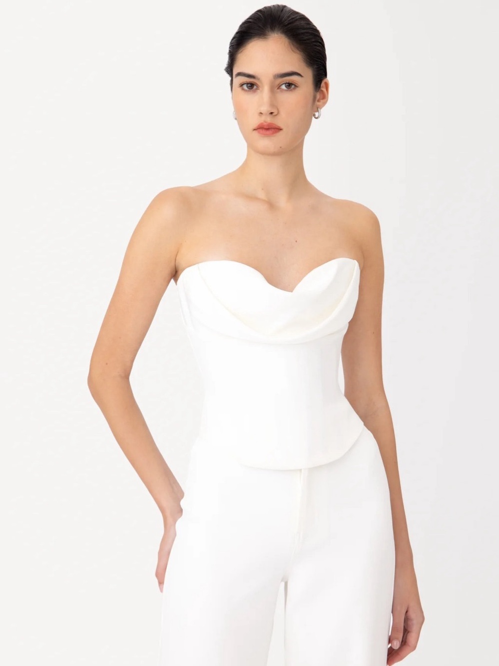 NWOT SAU LEE LIN CREPE CORSET TOP WHITE Size 0